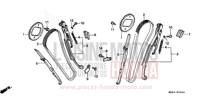 CAM CHAIN/TENSIONER for Africa Twin SHASTA WHITE (NH138H) from 1989